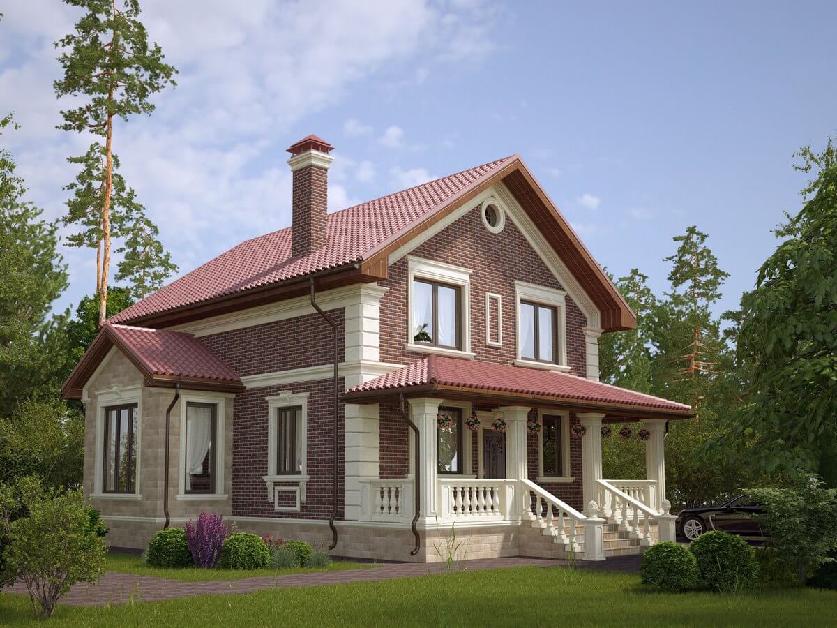 Роскошный фасад дома в Истре, 200 м2 - Arch-Stone